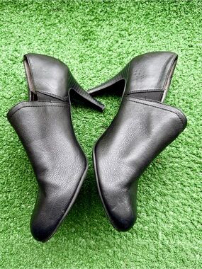 LifeStride Black Faux Leather Ankle Booties Women's US 11M Comfort Block Heel Bo
